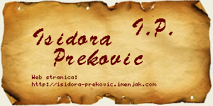 Isidora Preković vizit kartica